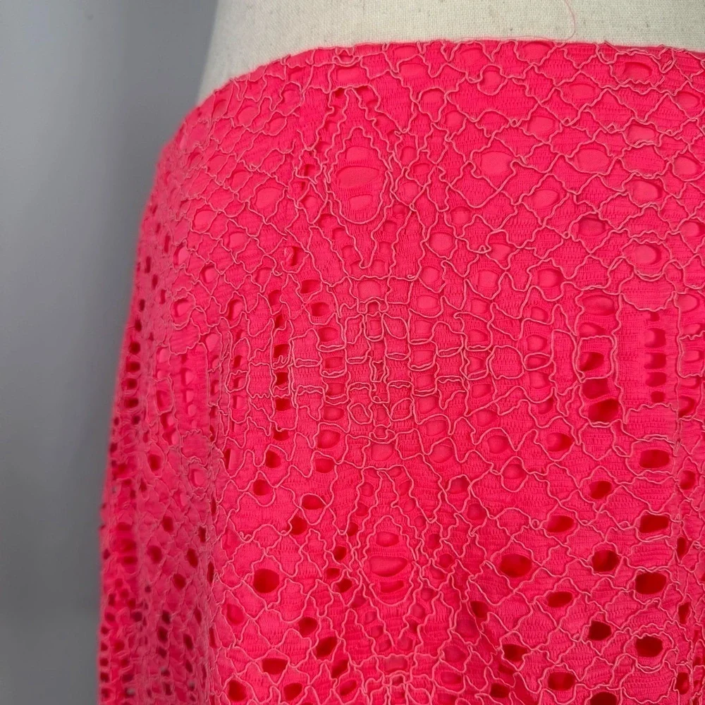 Lilly Pulitzer Lace Alice Skort hot pink mini skirt with attached satin shorts 4